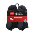 thumbnail image 2 of Hanes Low Cut 6-Pack Socks Mens Max Cushion, Wicking Cool ComfortBlend, 2 of 7