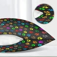 thumbnail image 3 of Body Pillow Cover 21x54 inches Colorful Animal Pets Dog Cat Paw Prints Satin Pillow Case Cover with Zipper Soft Breathable Long Pillowcase for Hair and Skin, 3 of 6