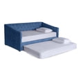 thumbnail image 3 of Cama Doble de Velvet Makora Azul Modelo Nigari, 3 of 8