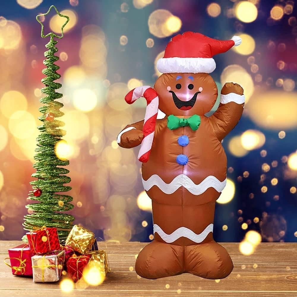 Inflatable Christmas Decoration Inflatable Gingerbread Man LED Lights