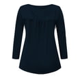 thumbnail image 5 of AherBiu Women Tunic Tops to Wear with Leggings Spring Long Sleeve Shirts Button Scoop Neck Ruched Loose Blouse, 5 of 5