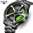 thumbnail image 2 of LIGE 2025 Fashion Stainless Steel Men's Quartz Wristwatch Dial Sport Car Rim Wheel Hub Watch Business Luxury Wrist Business Watch Stainless Steel Luxury Automatic Watch Waterproof Chronograph, 2 of 9