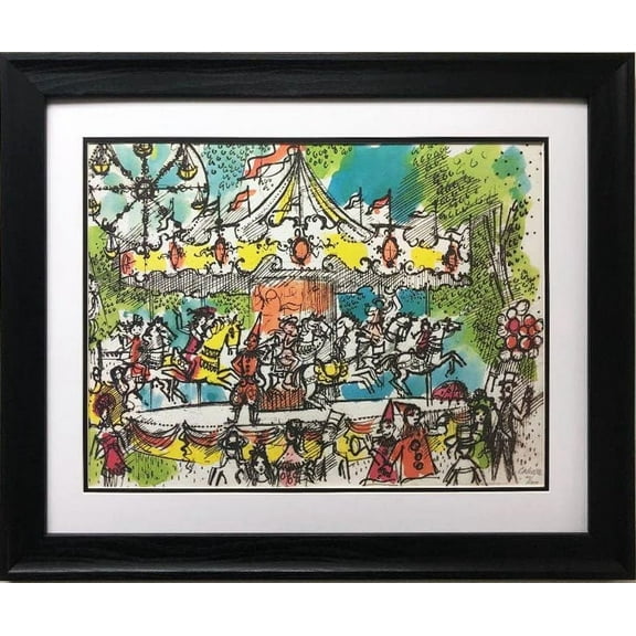 Charles Cobelle "Carousel" CUSTOM FRAMED New Art Hand Signed Generic
