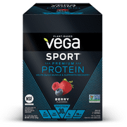 (2 pack) Vega Sport Premium Plant Protein Powder, Berry, 30g Protein, 12 Ct