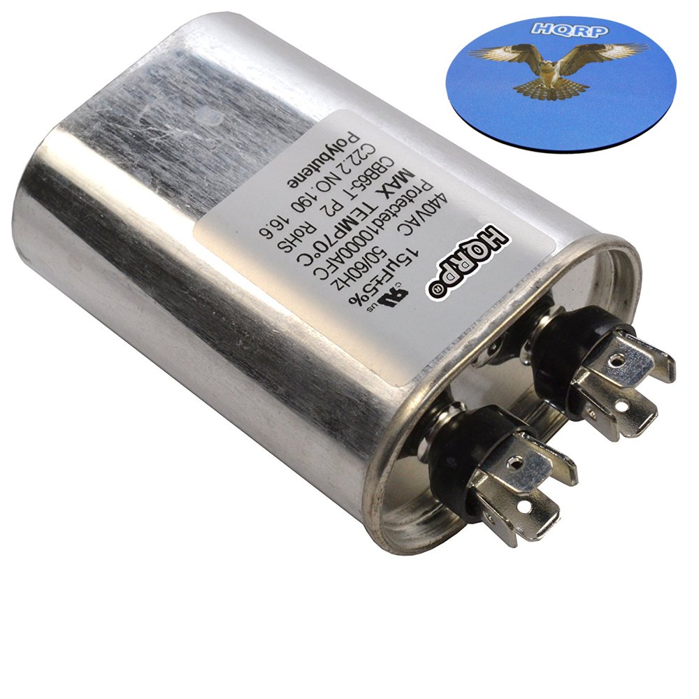 HQRP 15uf 370440V Capacitor AC Electric Motor Run Start HVAC Blower