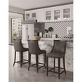 thumbnail image 2 of Manhattan Comfort Emperor 27" Faux Leather Counter Stool in Pebble, 2 of 11