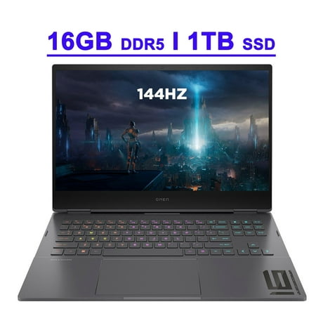 HP Omen 16 Premium Gaming Laptop 16.1" FHD IPS 144Hz Display (100% sRGB) AMD Octa-core Ryzen 7 6800H 16GB DDR5 1TB SSD Processor AMD Radeon RX6650M 8GB Graphic Backlit Keyboard USB-C Win11 Black