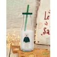 thumbnail image 3 of Holiday Time Bear Glass Milk Bottle with Straw 14oz, 3 of 6