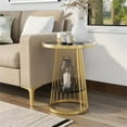 thumbnail image 5 of Furniture of America Amador Metal 1-Shelf Side Table in Gold and Black, 5 of 9