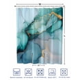 thumbnail image 4 of Split Shower Curtain for Transfer Bench, Turquoise Gold Marble Fabric Shower Curtains for Bathroom, Abstract Teal Modern Geometric Tub Sliding Transfer Bench Waterproof Bath Curtains 72"x96", 4 of 9