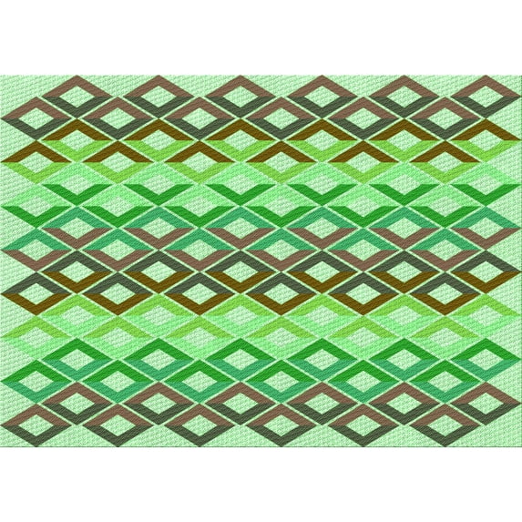 Ahgly Company Indoor Rectangle Patterned Olive Drab Green Area Rugs, 8' x 10'