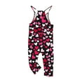 thumbnail image 4 of FAHXNVB Girl's V Neck Sleeveless Jumpsuits Hearts Print Spaghetti Straps Long Pants Fashion Casual Rompers With Pockets 5-14 Years, 4 of 5