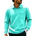 thumbnail image 4 of Breeze Polo Shirts for Men Long Sleeve Henley Button T Shirts Causal Loose Lightweight Breathable Tees, L, 4 of 9
