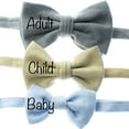 thumbnail image 3 of Baby Linen Adjustable Pre-Tied Bow Tie - Smoky Blue, 3 of 4