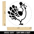thumbnail image 2 of Cartoon Thanksgiving Turkey with Pilgrim Hat Self-Inking Rubber Stamp Ink Stamper - Orange Ink - Mini 1/2 Inch, 2 of 7