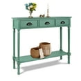 thumbnail image 7 of Urbanest Burlington Solid Wood Console Table with 3 Drawers Lower Shelf – Entryway Table, Hallway Sofa Table, Narrow Accent Table for Living Room – 39.5″ × 9.5″ × 32″ – Peacock Green Farmhouse Decor, 7 of 7