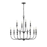 Millennium Lighting Savanne 6/12 Chandelier Ceiling Light 12 - Matte Black