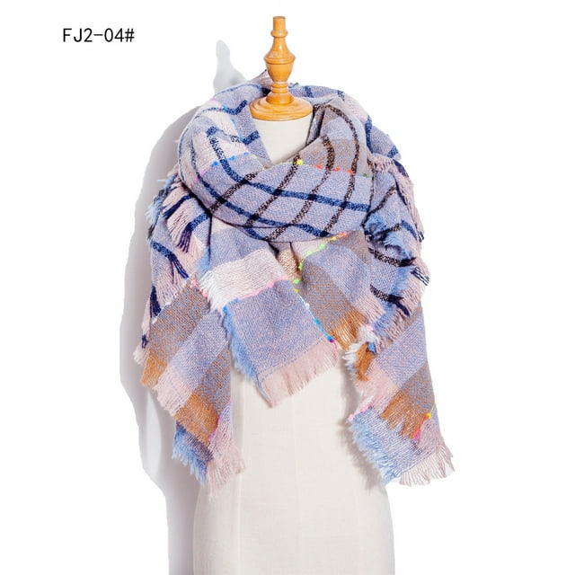 Dvkptbk Foulards pour Femmes Mode Hiver Femmes Foulard Colorée Décontractée Foulard à Franges Châle Vêtements en Liquidation