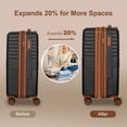 thumbnail image 5 of SUNSPIRE 22 Inch Carry On Luggage Airline Approved Hardshell Suitcase Lightweight Expandable Spinner Wheels YKK Zipper Rolling Travel Suit Case Black, 5 of 9