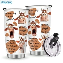 Foloda-Humor Cow Tumbler Gift, Insulated Stainless Steel Travel Camping Coffee Mug Tumbler, Best Gift For Men Women For Christmas, Birthday Valentines Day Best Gift, 20oz With Lid Keep Drink Hot&Cold