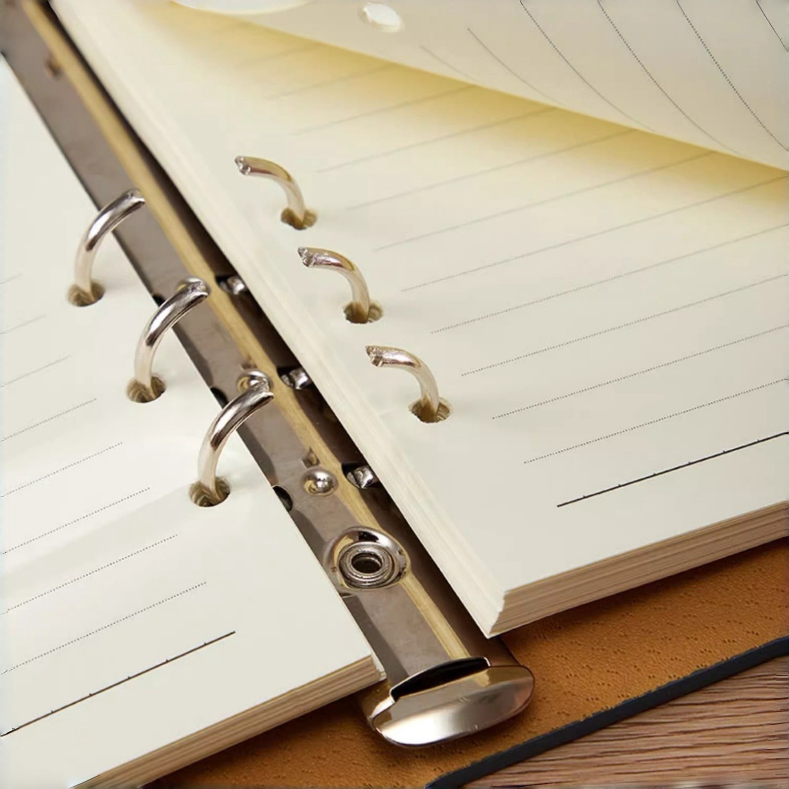 A5 Refillable Notebook with Detachable Pages - 200 Sheets, Loose-Leaf Binder with 360° Flat Lay, Faux Leather Cover