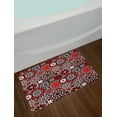 thumbnail image 2 of Red Mandala Bath Mat, Geometric Shapes Forming Flower Figures Mosaic Style Ethnic Design, Non-Slip Plush Mat Bathroom Kitchen Laundry Room Decor, 29.5 X 17.5 Inches, Black White Orange, Ambesonne, 2 of 2