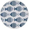 thumbnail image 2 of Unique Loom Outdoor Coastal Collection Area Rug - Pesci (5' 3" Round Navy Blue/Ivory), 2 of 6