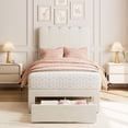 thumbnail image 2 of AKDSteel Lit Plateforme Simple Rembourré en Velours Rose pour Filles, avec Tête de Lit, Tiroir de Rangement, Lattes en Bois Robustes et Conception Silencieuse, Facile à Assembler, 2 of 5