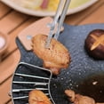 thumbnail image 4 of Outdoor Stainless Steel Grilling Tray With Oil Draining Rack Portable Camping Folding Clip-Fix Fryer Filter Half-Round Heat Insulation Stand, 4 of 5