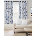 thumbnail image 2 of Blue Purple Botanical Blackout Curtains for Bedroom Living Room Darkening Curtains 63 Inches Long Pastoral Summer Spring Leaf Window Curtain 2 Panels Set Window Treatment Grommet Drapes 52"x63", 2 of 9