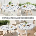 thumbnail image 7 of White Daisy Flower Pattern Round Fitted Tablecloth with Elastic Edge,Dining Table Cover Waterproof,Outdoor Round Tablecloth for Camping,Dining,Indoor and Outdoor, 7 of 7