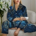 thumbnail image 6 of Sigee Golden Blue Mountains for Women’s Pajama Sets Long-Sleeved Pjs Sets for Women 2 piece Sleepwear-Small, 6 of 7