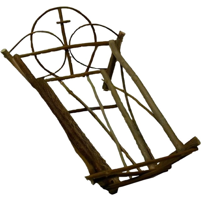 Cuna de madera hecha a mano para la figura del Niño Jesús (6 cm)