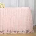 thumbnail image 5 of Efavormart Blush Dual Layer Lace Polyester Table Skirt for Kitchen Dining Catering Wedding Birthday Party Decorations Events 17FT, 5 of 11