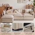 thumbnail image 4 of MIKIBAMA 70.8" Light Coffee Chenille L-Shaped Loveseat Sofa, 2-Seat Deep Seat Couch for Small Space, 4 of 11