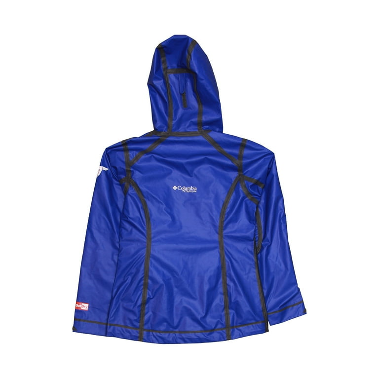 Columbia OutDry II Media Womens Stretch Hooded Shell Jacket Small Blue