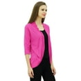 thumbnail image 3 of Bimba Women Solid Shrug Spandex 3/4 Sleeve Casual Shrug Cardigan, 3 of 5