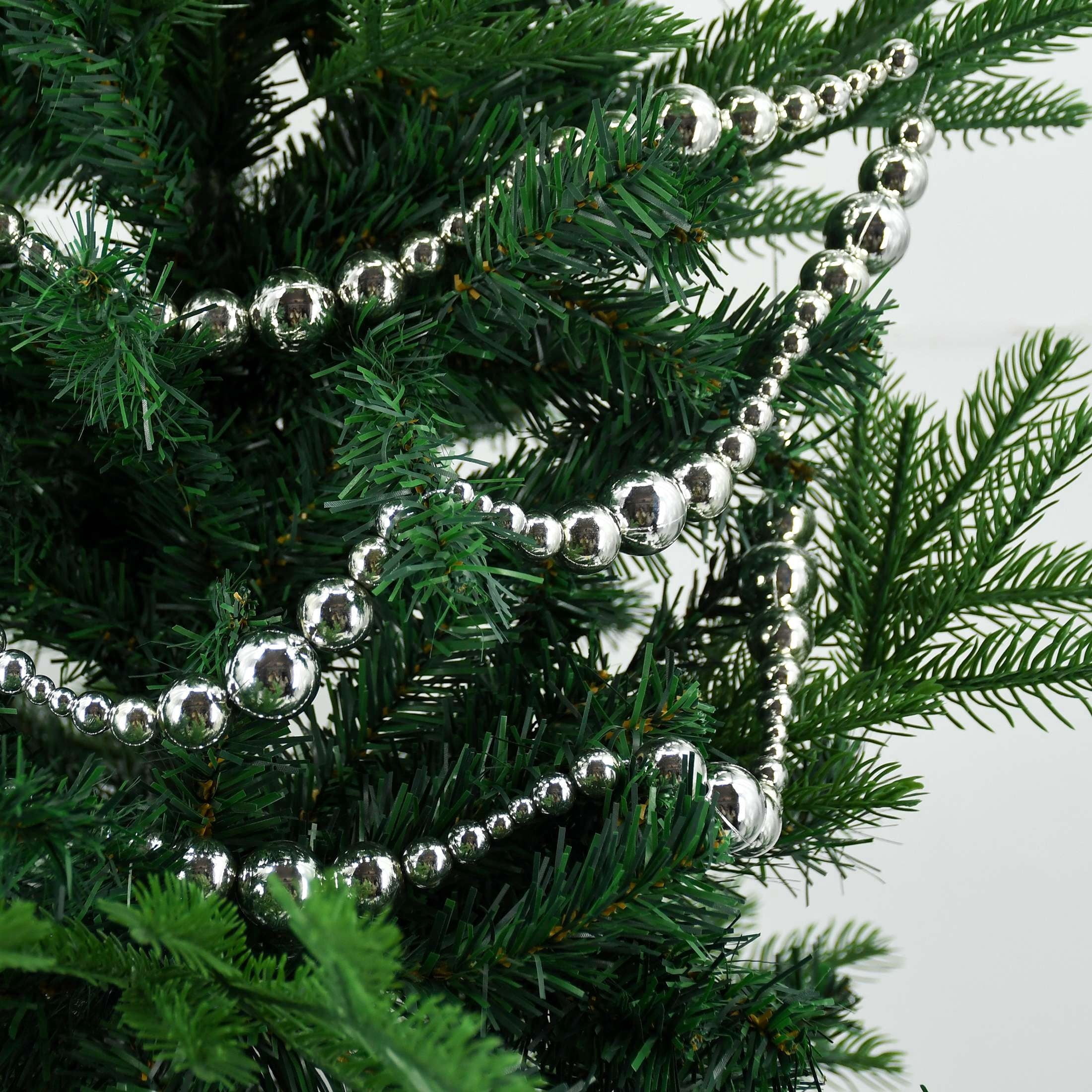 Plastic Bead Christmas Garland, Silver, 6', by Holiday Time
