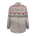 thumbnail image 7 of Womens Tops Fashion Print Long Sleeve Cotton Button Shirt Spring Summer Shirts for Women Gray 2Xl, 7 of 7
