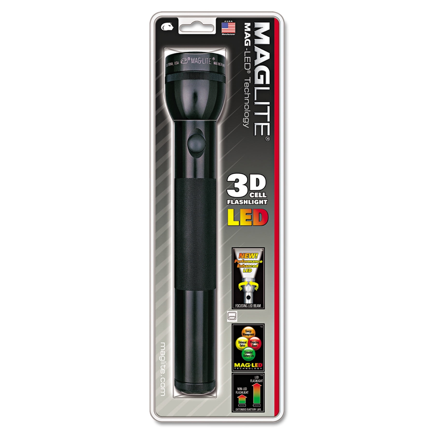 Maglite LED Flashlight, 3D, Black by MAG INSTRUMENT INC