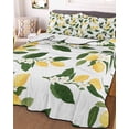 thumbnail image 3 of Quilts King Size Bedding Set, Lemons Leaves Lightweight Quilted Comforter, Summer Fruits Floral Botanical Soft Reversible Bedspread Coverlet with Pillow Covers for All Season, 96" x 106", 3 of 7