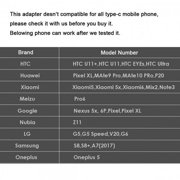 FVH Type-C to 3.5mm Earphone Adapter USB-C 3.1 Male to AUX Audio Female for Xiaomi 6 Mi6 Letv 2 Pro 2 Max2