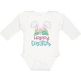 thumbnail image 3 of Inktastic Happy Easter with Bunny Ears and Flowers Boys or Girls Long Sleeve Baby Bodysuit, 3 of 5