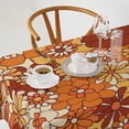 thumbnail image 2 of Odenmar Daisy Floral Round Tablecloth 60 Inch, Farmhouse Waterproof Table Cover, Rustic Flower Design for Dining Table, Kitchen, Party Indoor Outdoor, 2 of 7