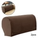 thumbnail image 5 of Fundas de reposabrazos de terciopelo para sofá, fundas de poliéster para brazos, fundas para sillones con alfileres café oscuro, 5 of 8