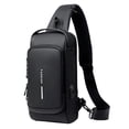 thumbnail image 1 of Bolso bandolera deportivo con carga USB para hombre, antirrobo, con contraseña, 1 of 5