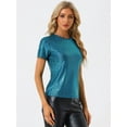 thumbnail image 2 of Disfraz de navidad Top Multicolor Brillante Metálica Para Mujer Verde Azul S, 2 of 5