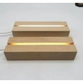 thumbnail image 1 of Wooden Light Base, Wooden LED Base 5.9 Inch Rectangle Display Pedestal Night LED Warm Light Lamp Base Lighted Display Stand with USB Switch for Crystal Glass Acrylic Art Display (B: 2pcs Open Slot), 1 of 8
