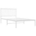 thumbnail image 2 of vidaXL Metal Bed Frame with Headboard White 100x190 cm, 2 of 5
