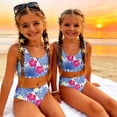 thumbnail image 5 of CCRFTGI Girls Swimsuit Size 7 Two Piece Sets Swim Vacation Bikinis Beach Vacation Girls Bathing Suit Cute Summer Hawaiian Tropic Girls Clothes Tankini Swimsuits Swimwear Red 7-8 Years, 5 of 9